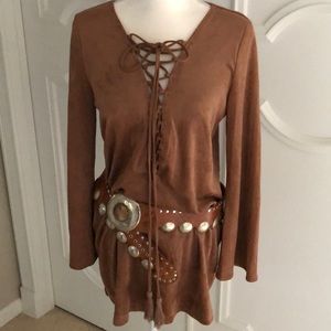 LF Faux Suede long Sleeve Dress